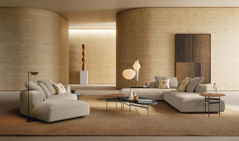 Lichte modulaire design bank Paco in modern minimalistisch interieur van het designermerk Talenti